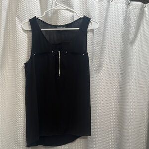 Chic Black Sleeveless Blouse with Zipper